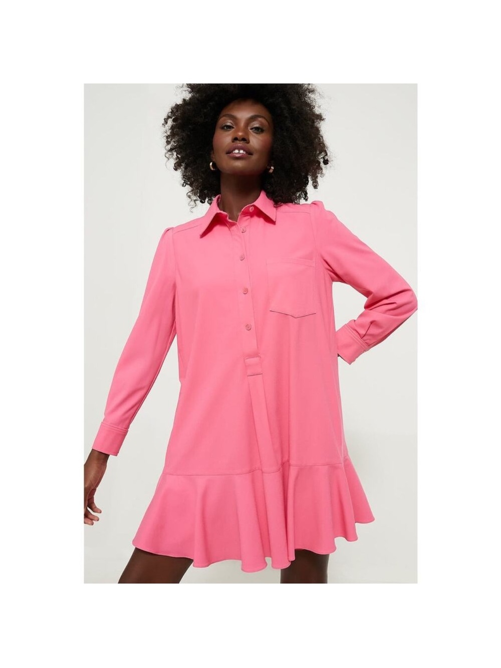 NWT Tuckernuck Hot Pink Crepe Callahan Shirt Dress Size M